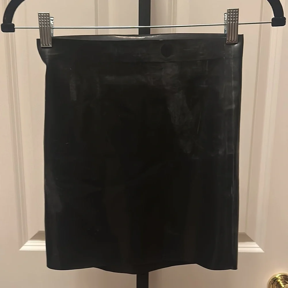 SKIMS Black Shiny Mini Skirt
